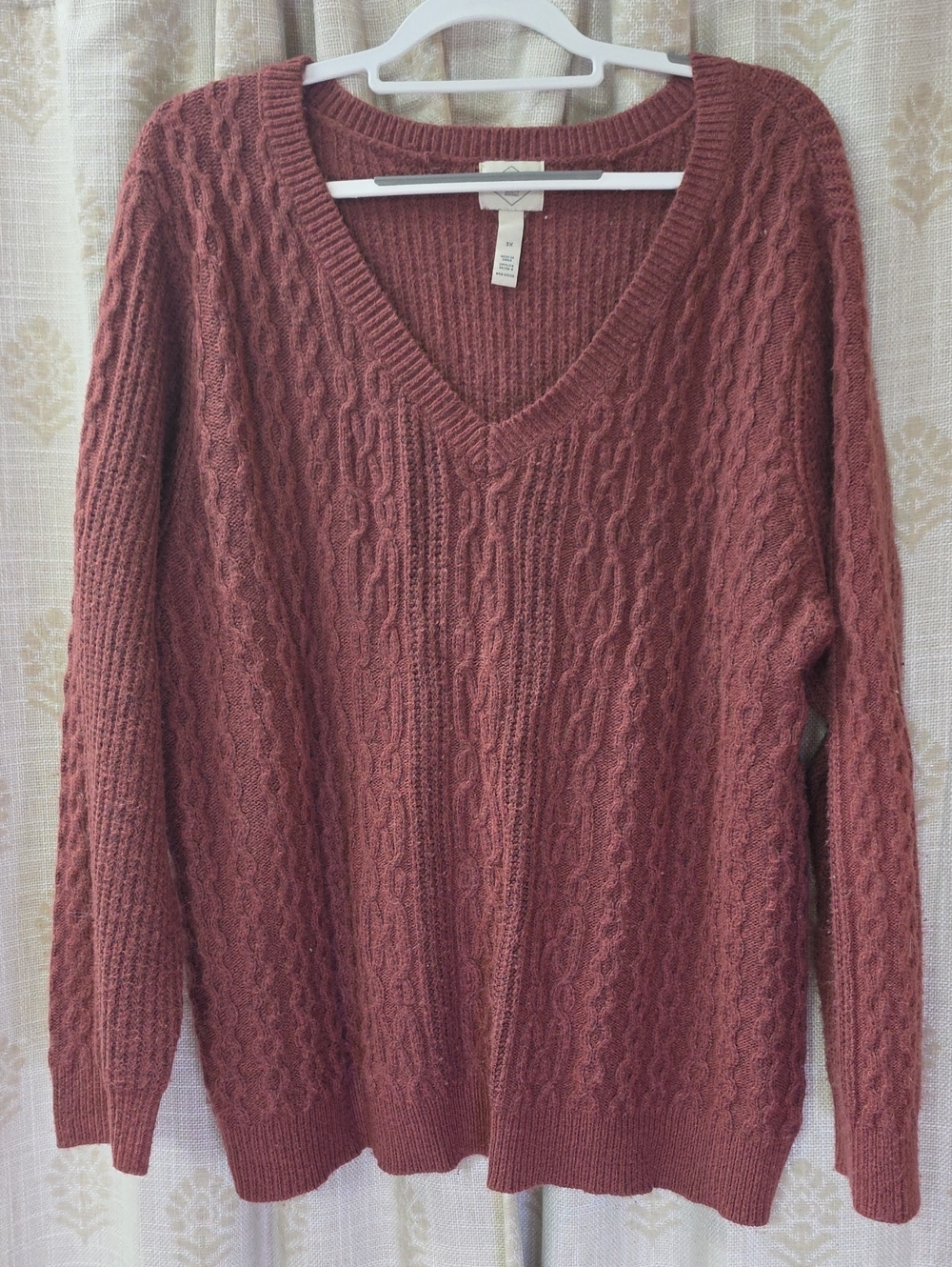 Cable Knit V-Neck Sweater